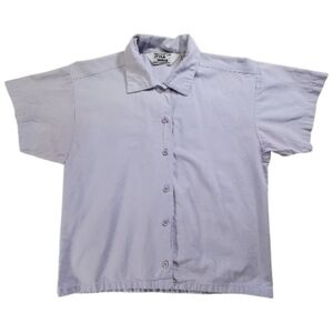 2055 * Style Impax Button Down Short Sleeve Pale Purple Size M Vintage 80s